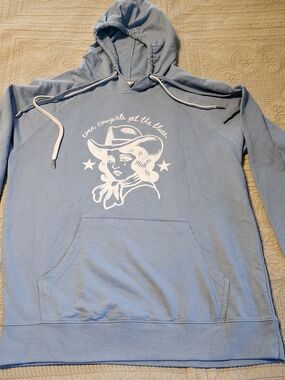 Sky Blue 'Even Cowgirls Get the Blues' Graphic Hoodie
